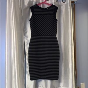 Navy and grey striped dress